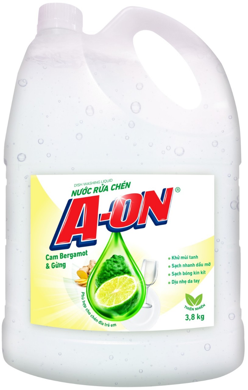 Nước rửa chén A-ON hương cam Bergamot & gừng can 3.8kg