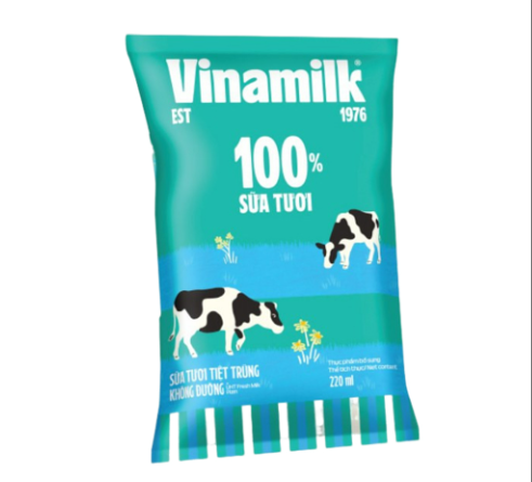 Sữa tươi tiệt trùng không đường bịch 220ML