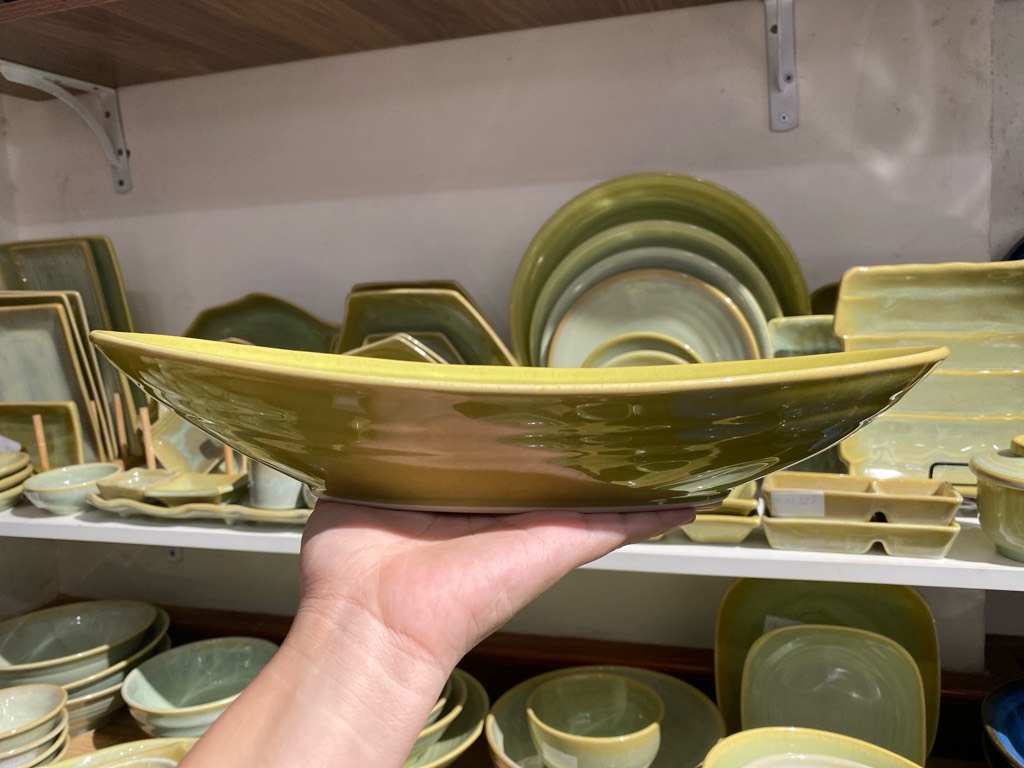 Đĩa oval 33x17cm xanh bơ