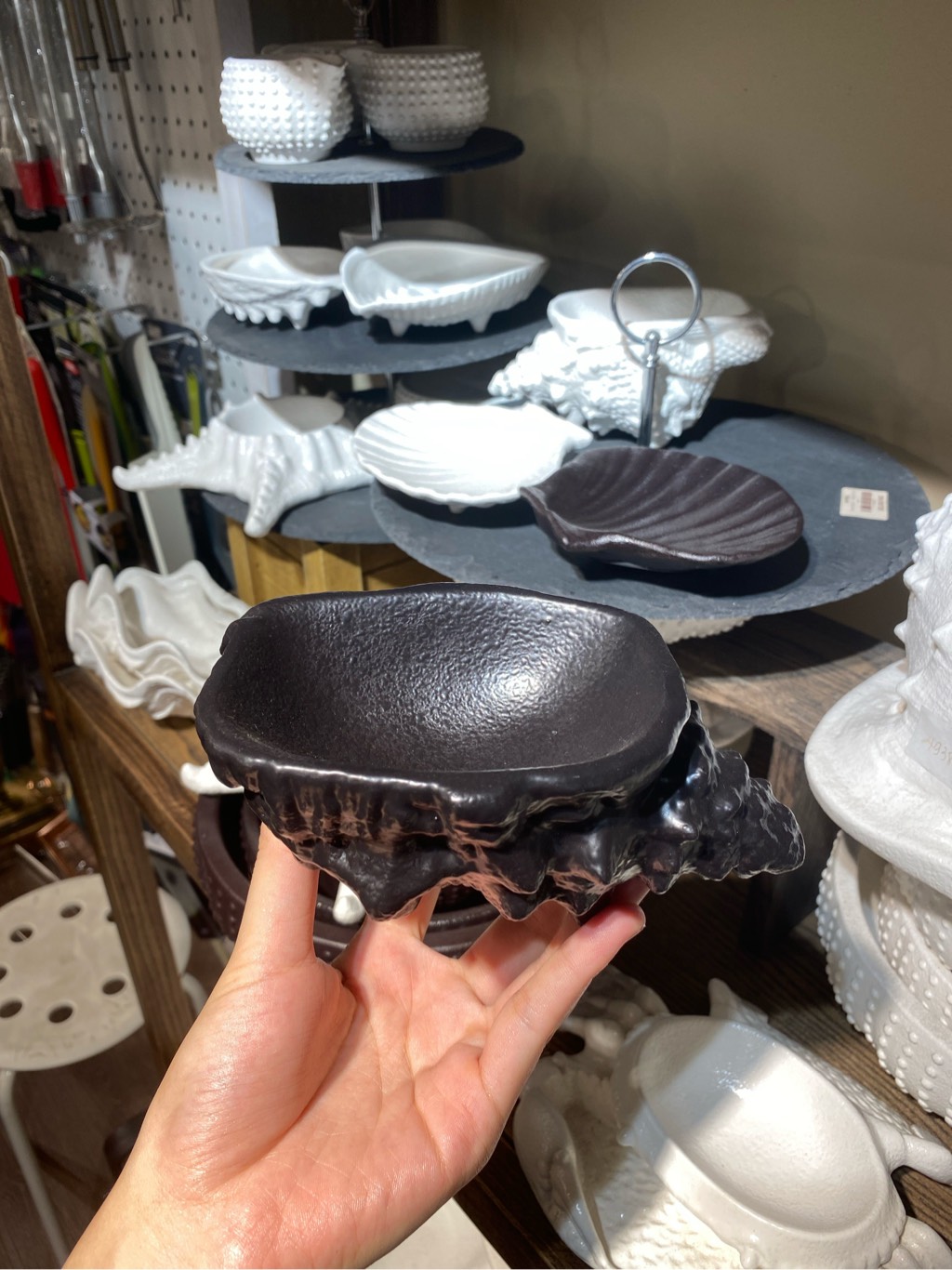 Chén ốc gai vàng 16x9.5cm màu đen