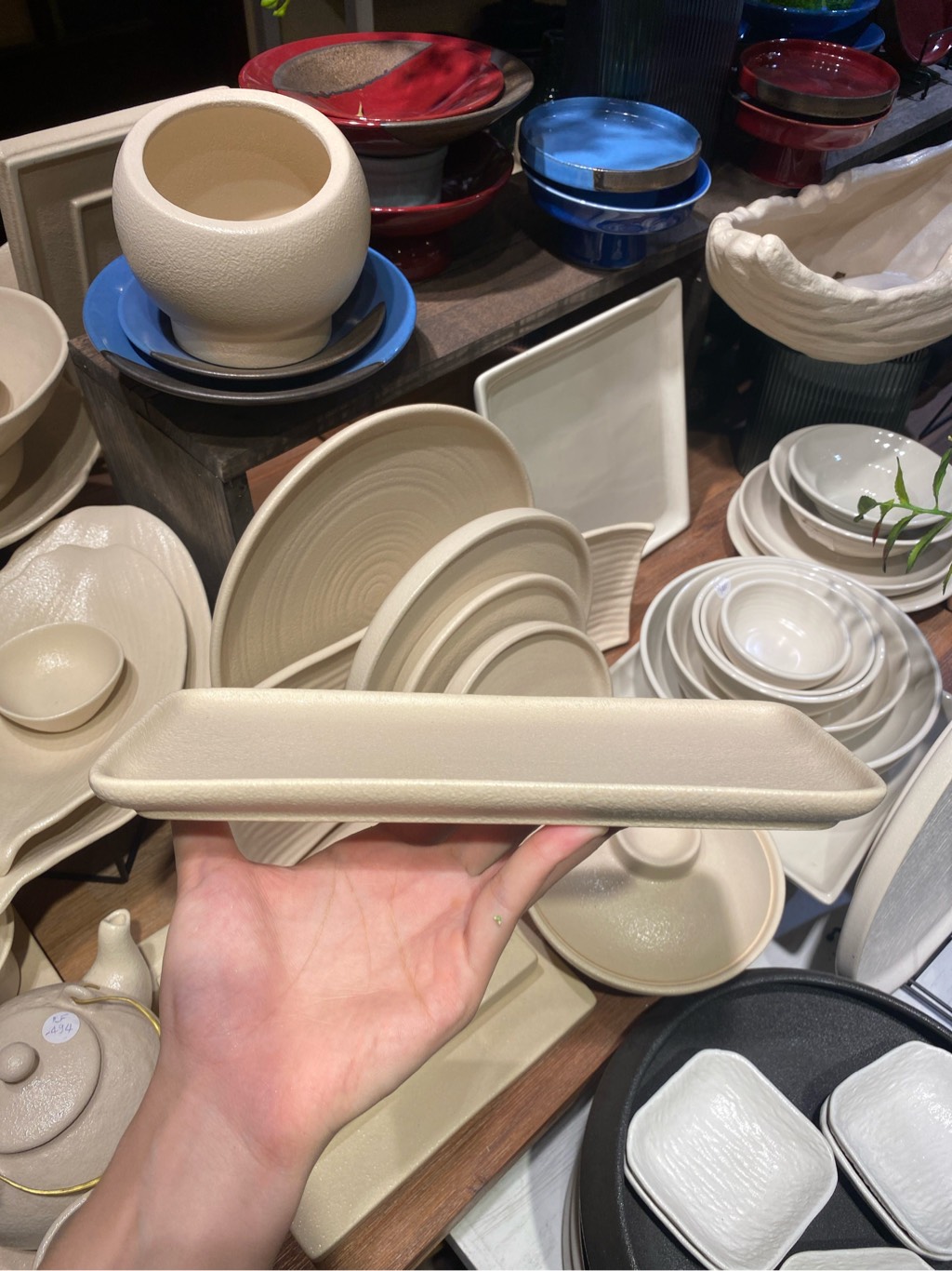 Dĩa chữ nhật 23.5x10.5cm màu be