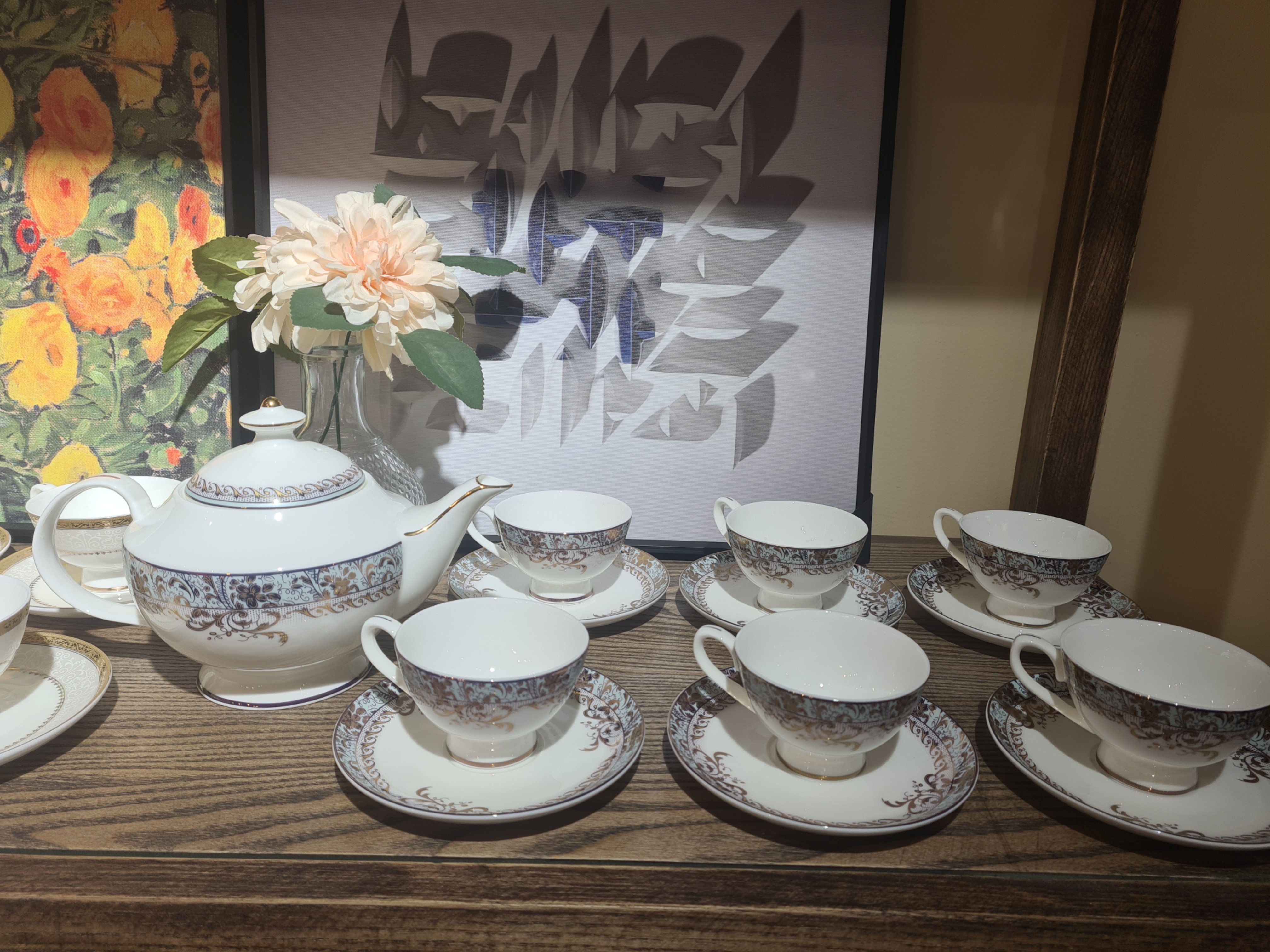 Bộ trà xanh ngọc dây vàng