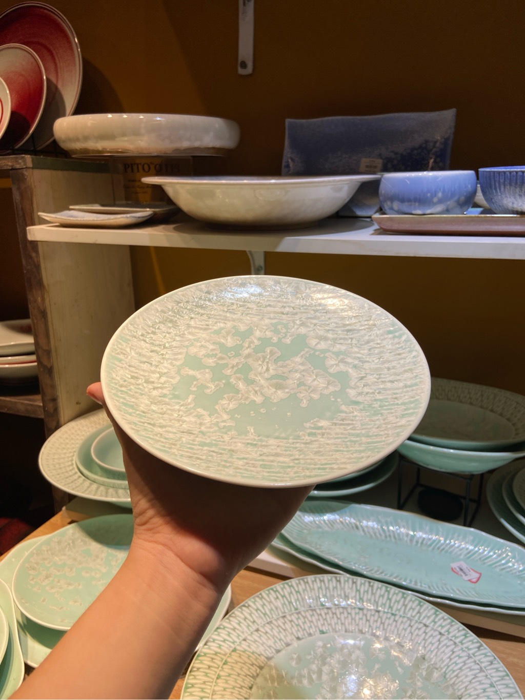 Đĩa ảo kẻ 8inch xanh khảm