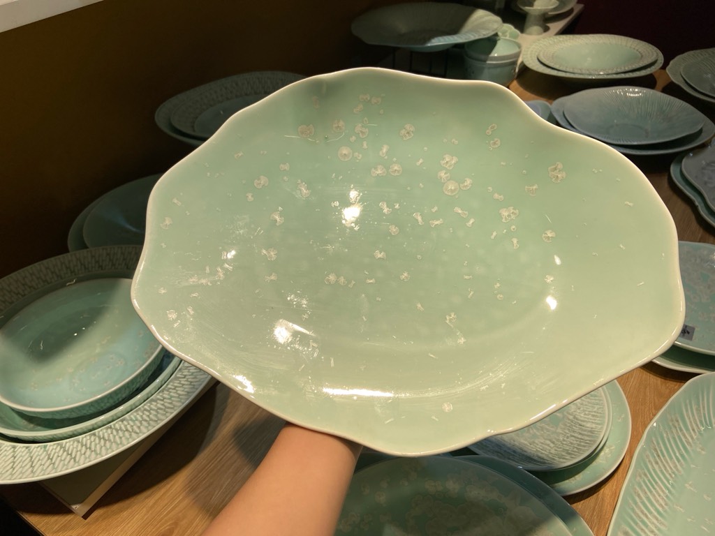 Đĩa cá 14inch xanh khảm