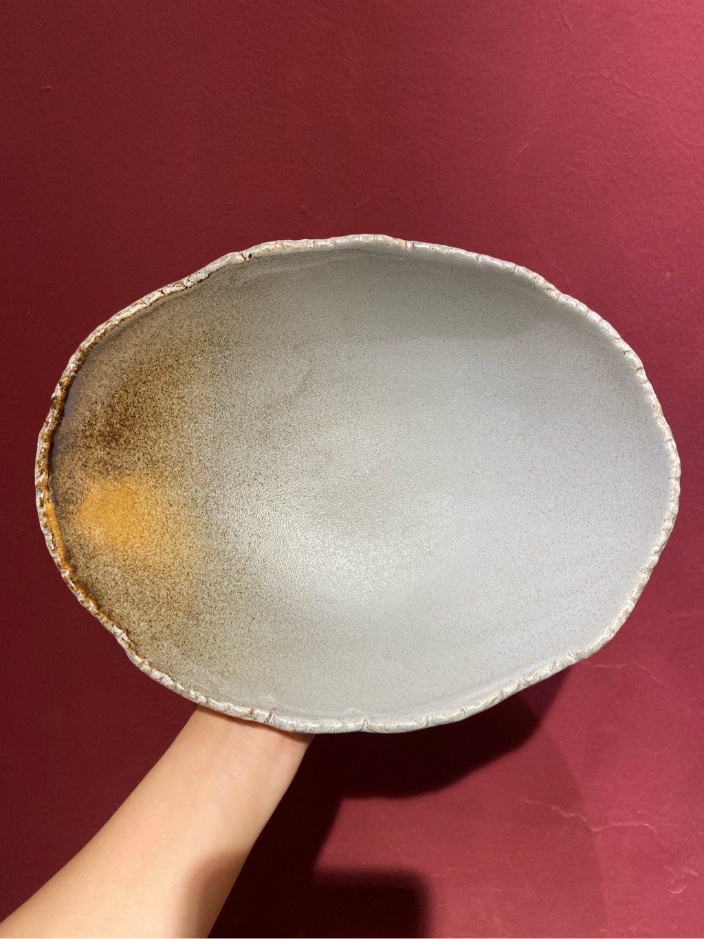 Tô oval 10inch màu ghi