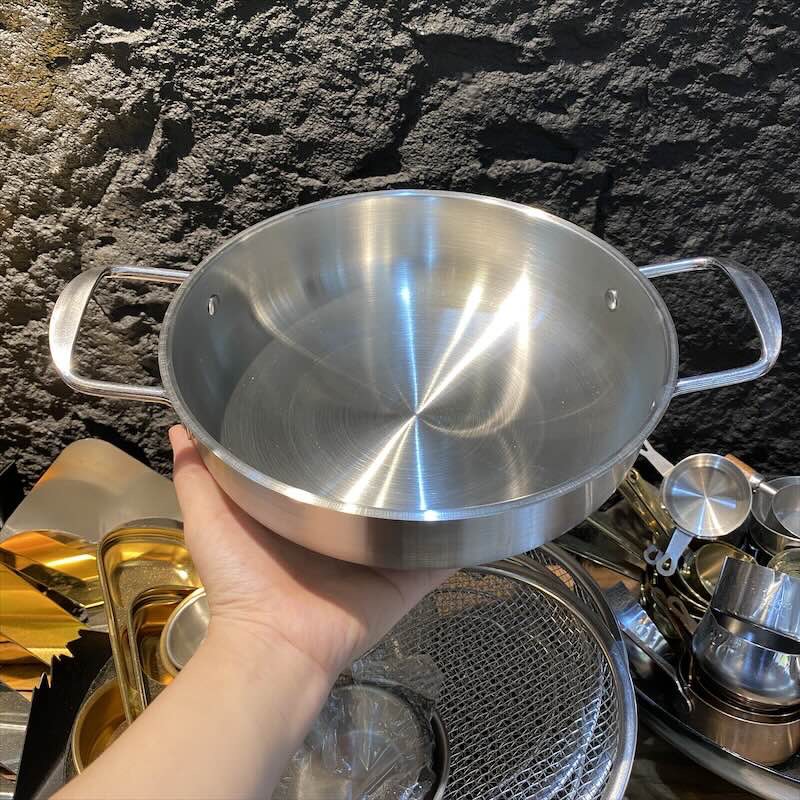 Chảo inox sâu 2 quai