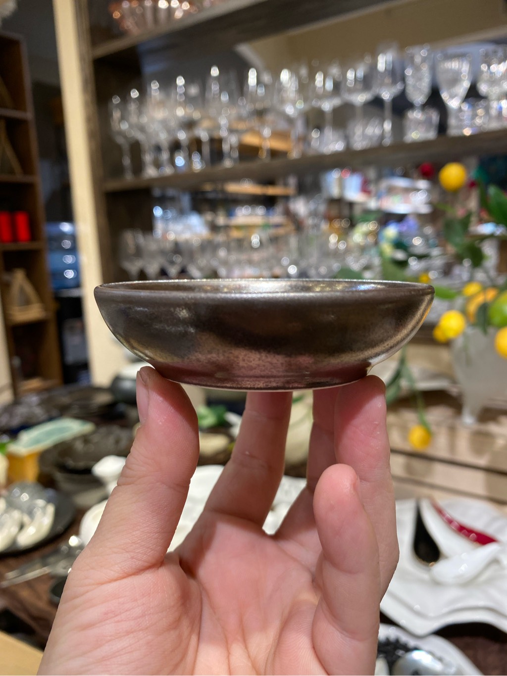 Chén Chấm Tròn 3.5inch Ngọc Trai Đen