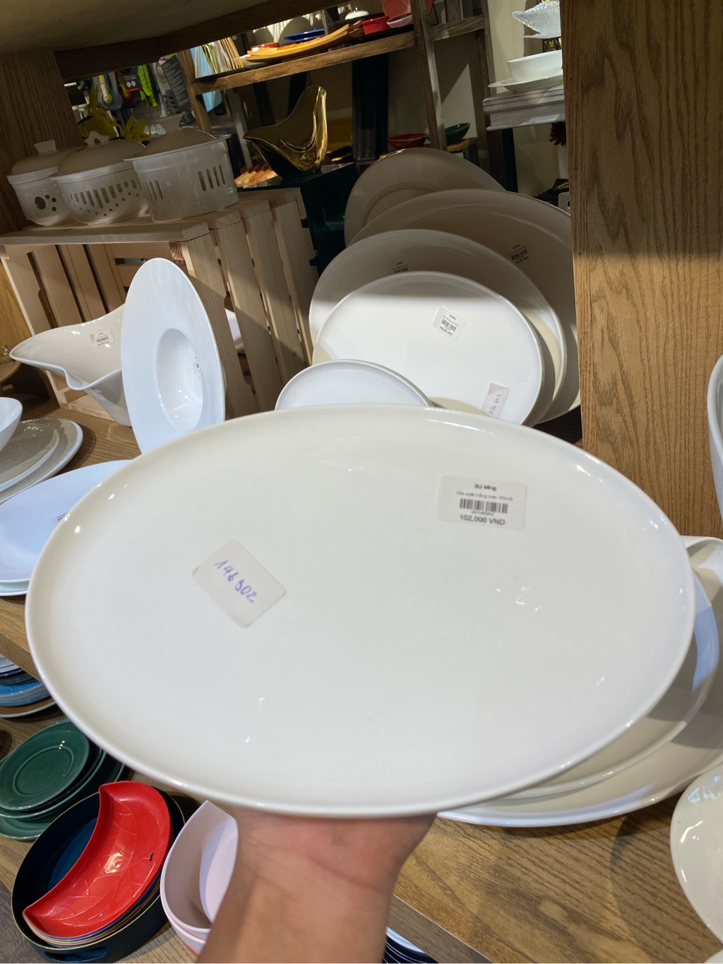 Đĩa xoài trắng trơn 10inch