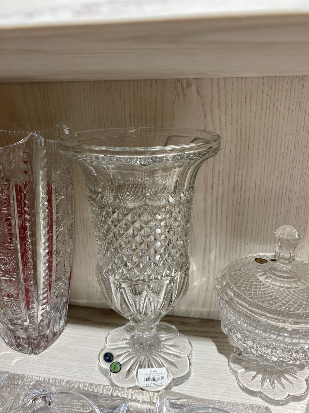Lọ hoa pha lê Alexandria đế tròn cánh hoa 30cm