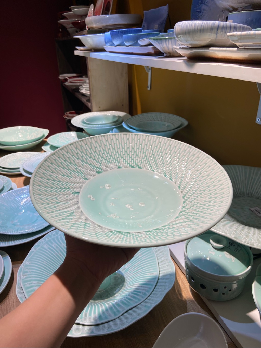 Đĩa sâu 10.5inch xanh khảm