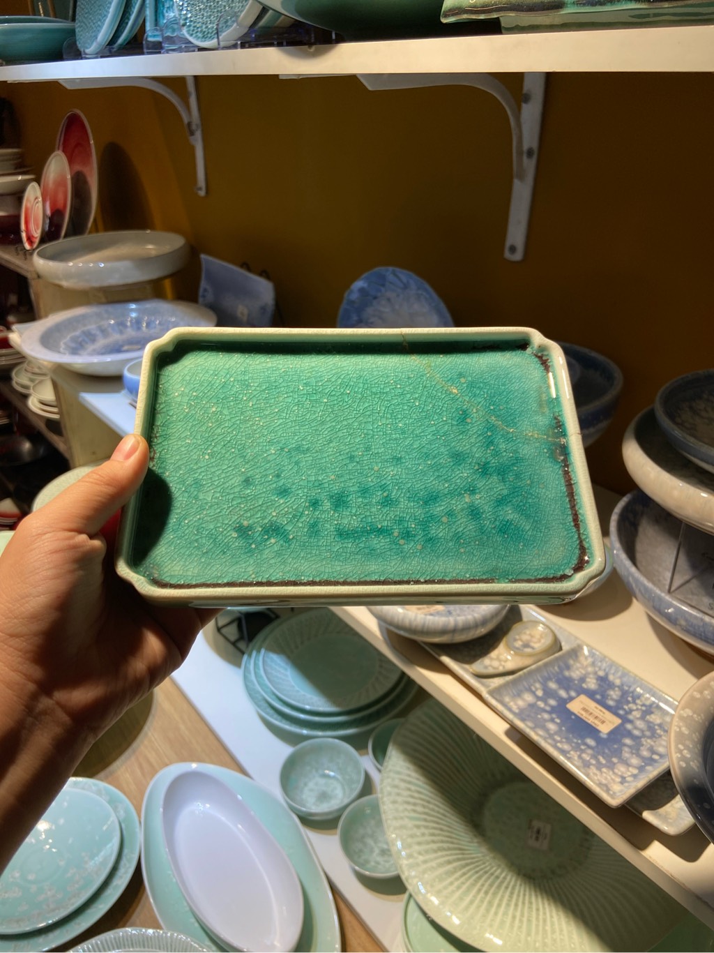 Đĩa CN 19*13cm xanh ngọc