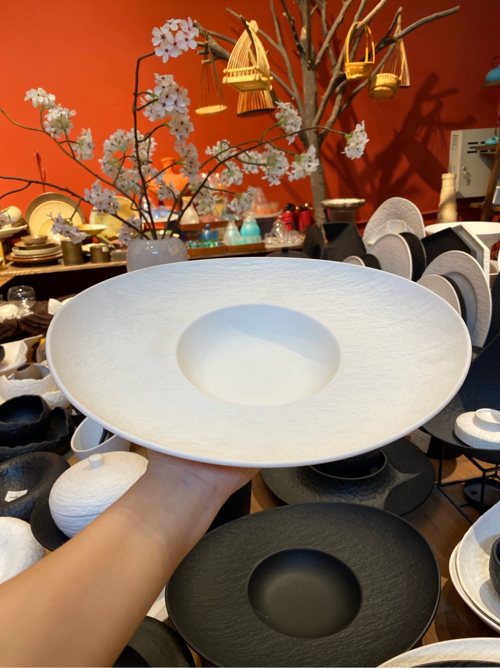 Đĩa soup vành cong 12i trắng Shanghai