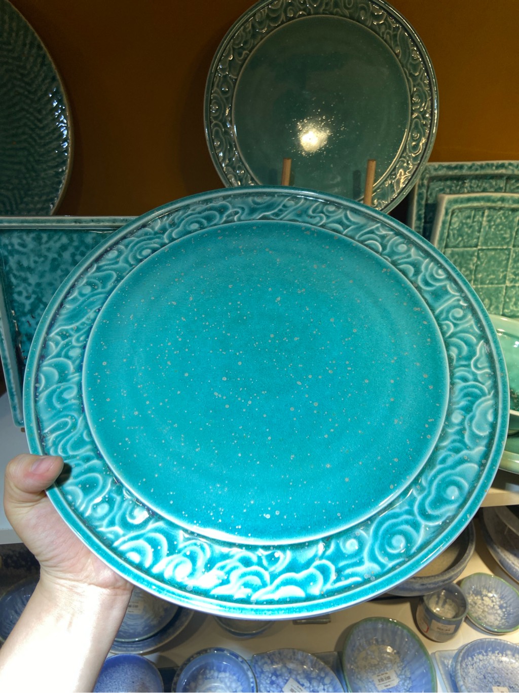 Đĩa nông 12inch xanh ngọc