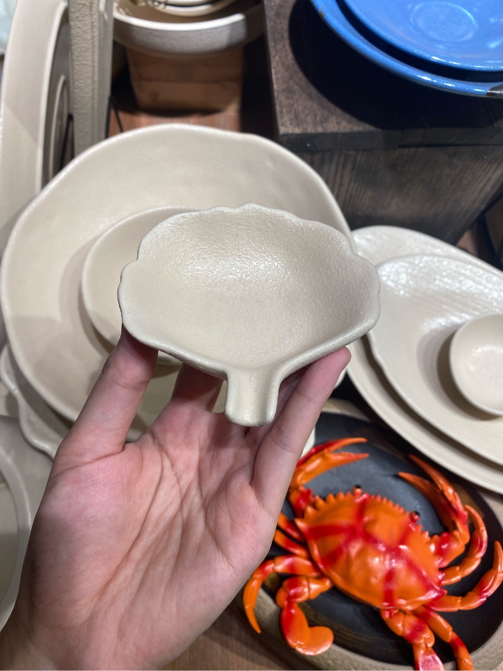 Chén lá vỏ sò 9x3cm màu be