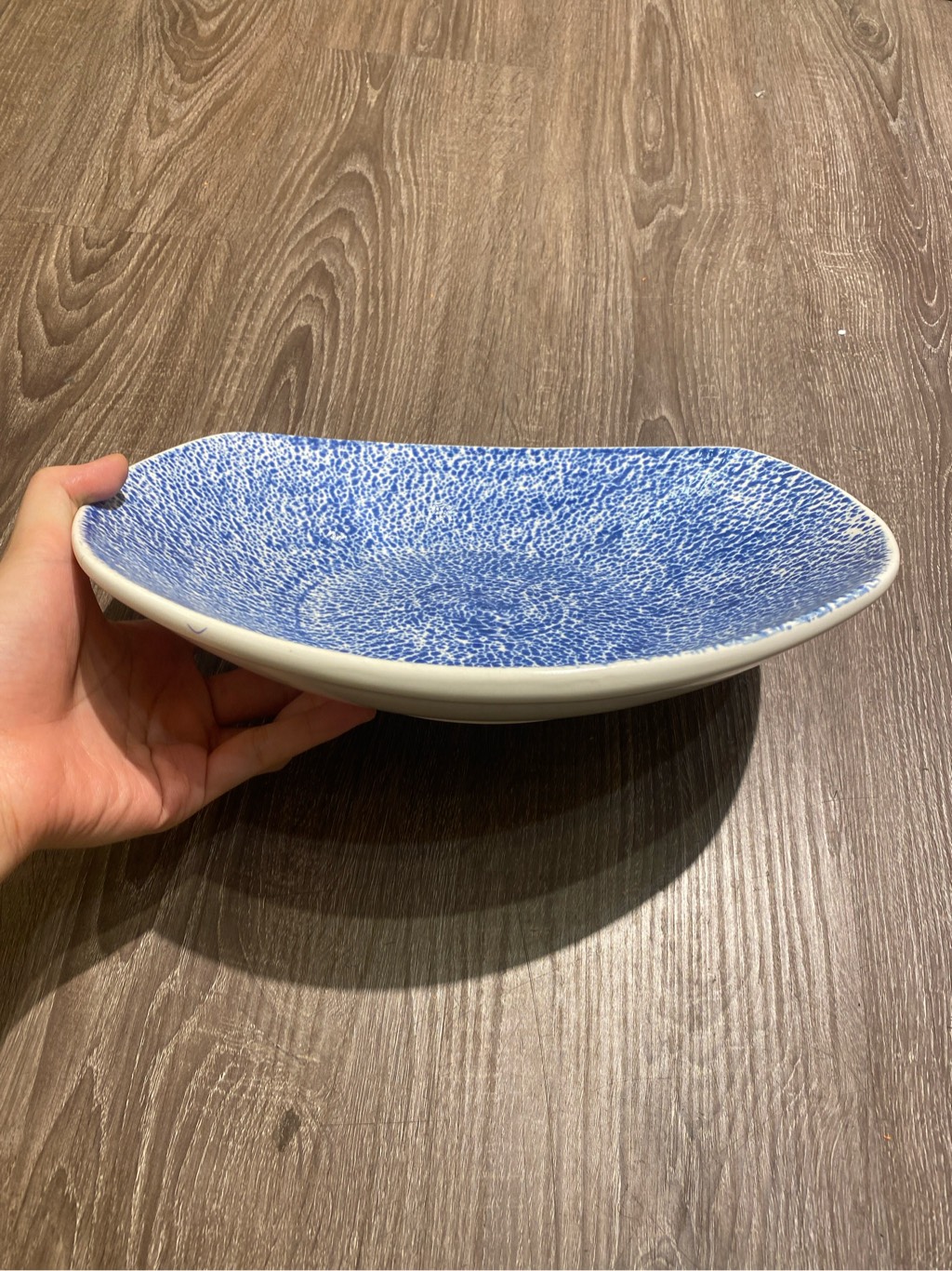 Tô pasta 28 cm kem vệt xanh dươngHQ (Tô 11)