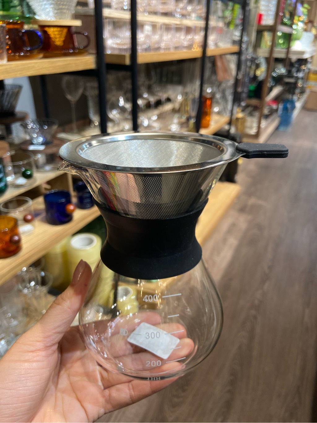 Bình rót thuỷ tinh đai đen