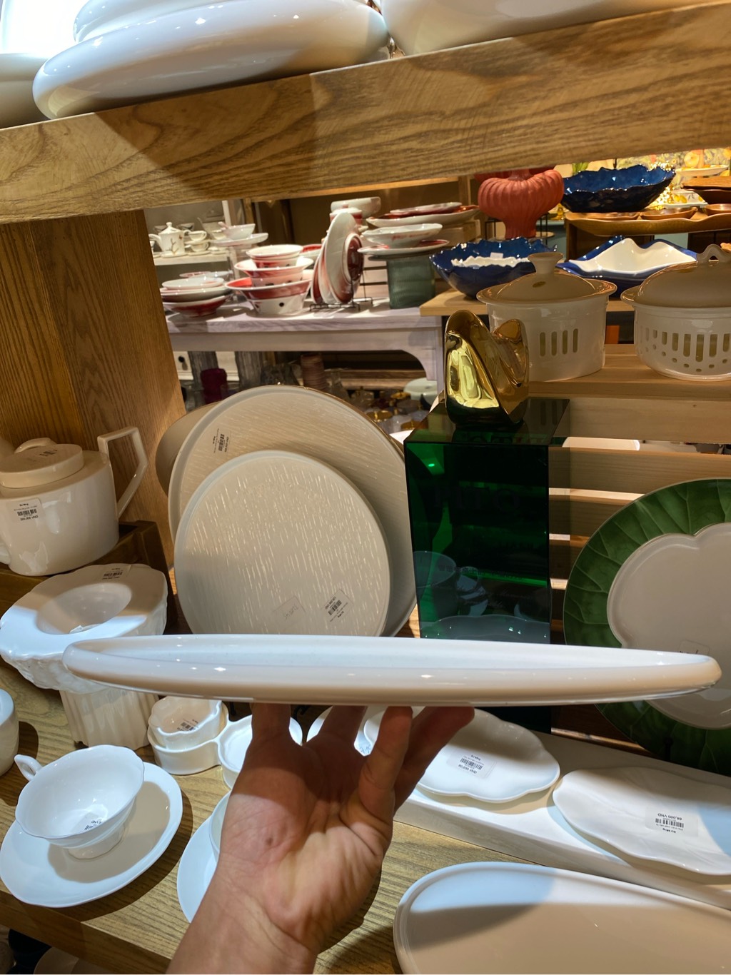 Đĩa hạt gạo trắng trơn 13inch