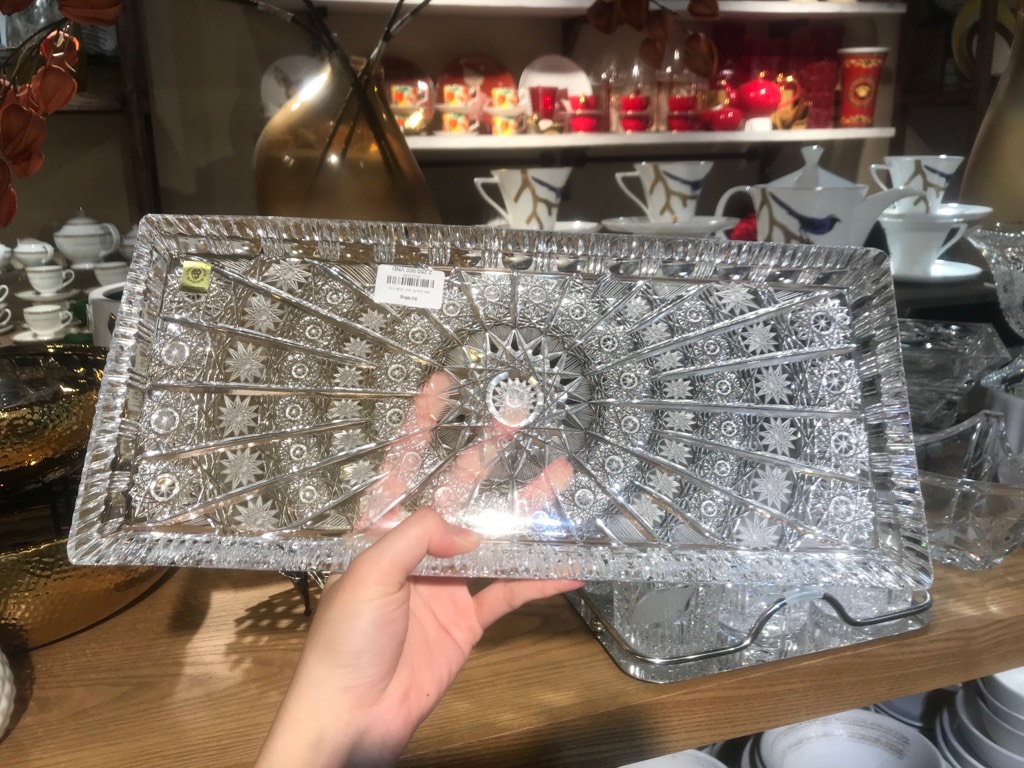 Đĩa pha lê chữ nhật mài