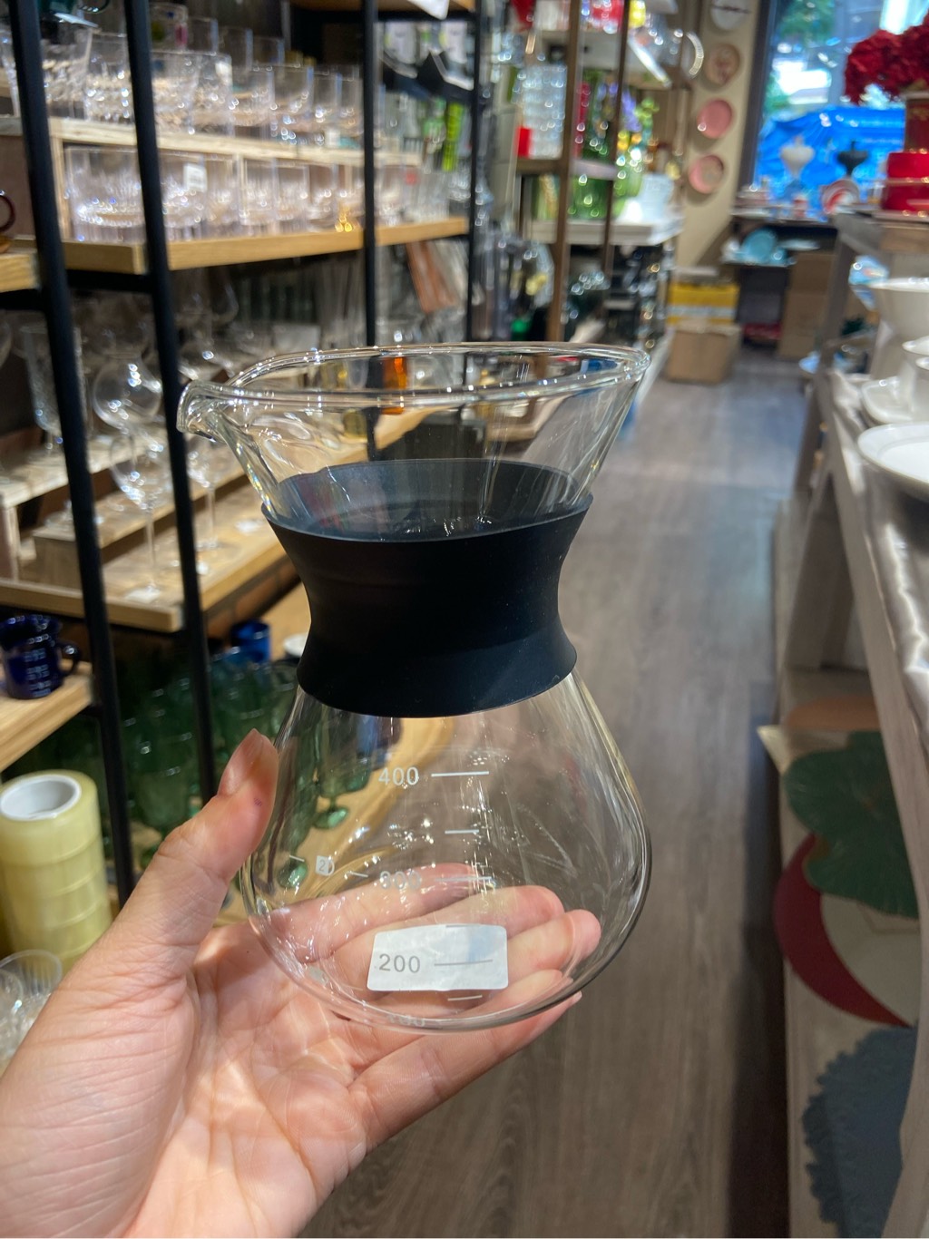 Bình rót thuỷ tinh đai đen