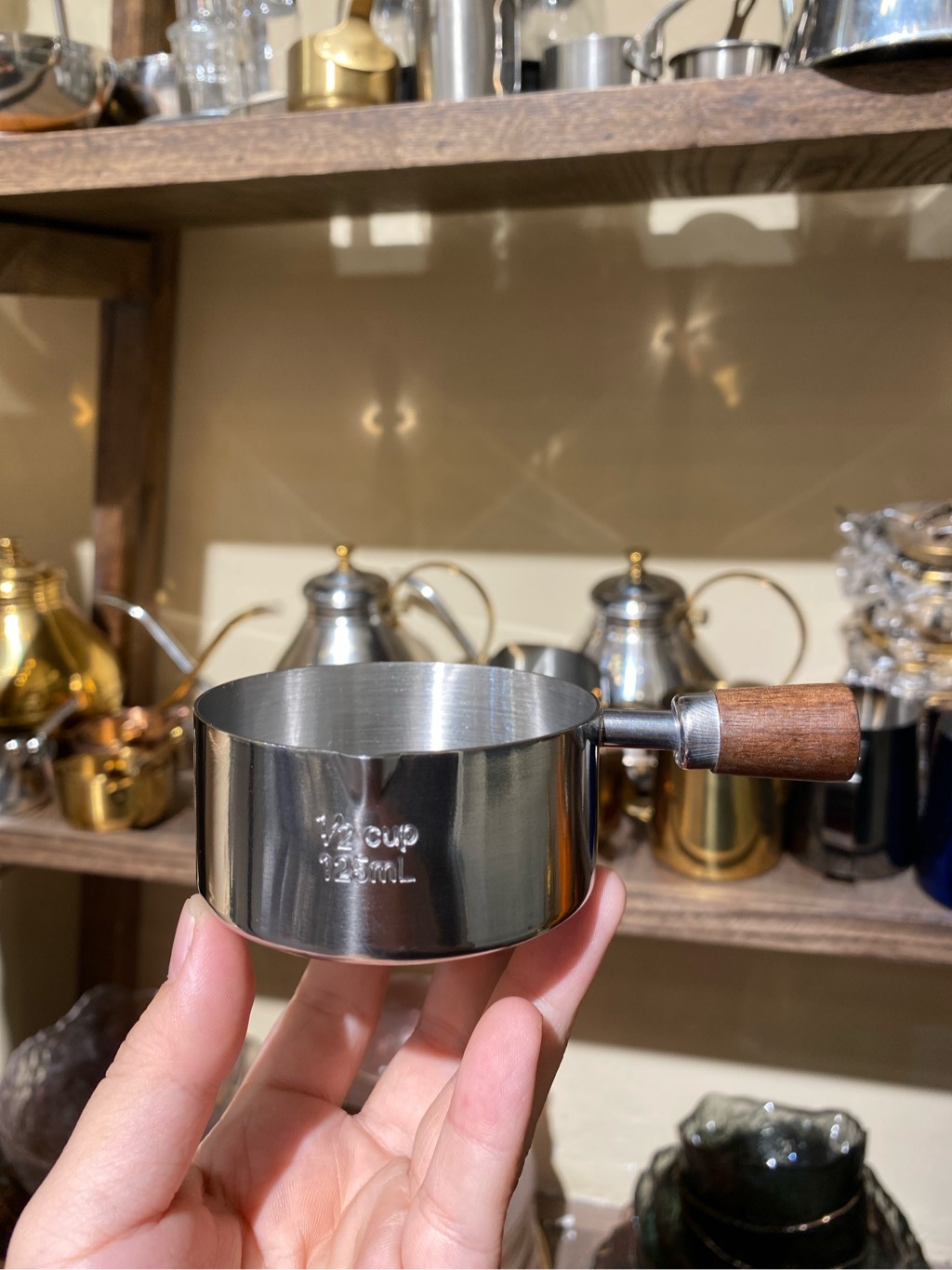 Chén đựng sốt Inox quai gỗ