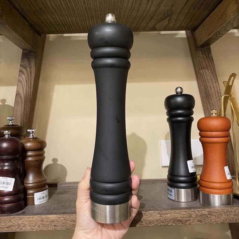 Xay tiêu gỗ đen đáy inox