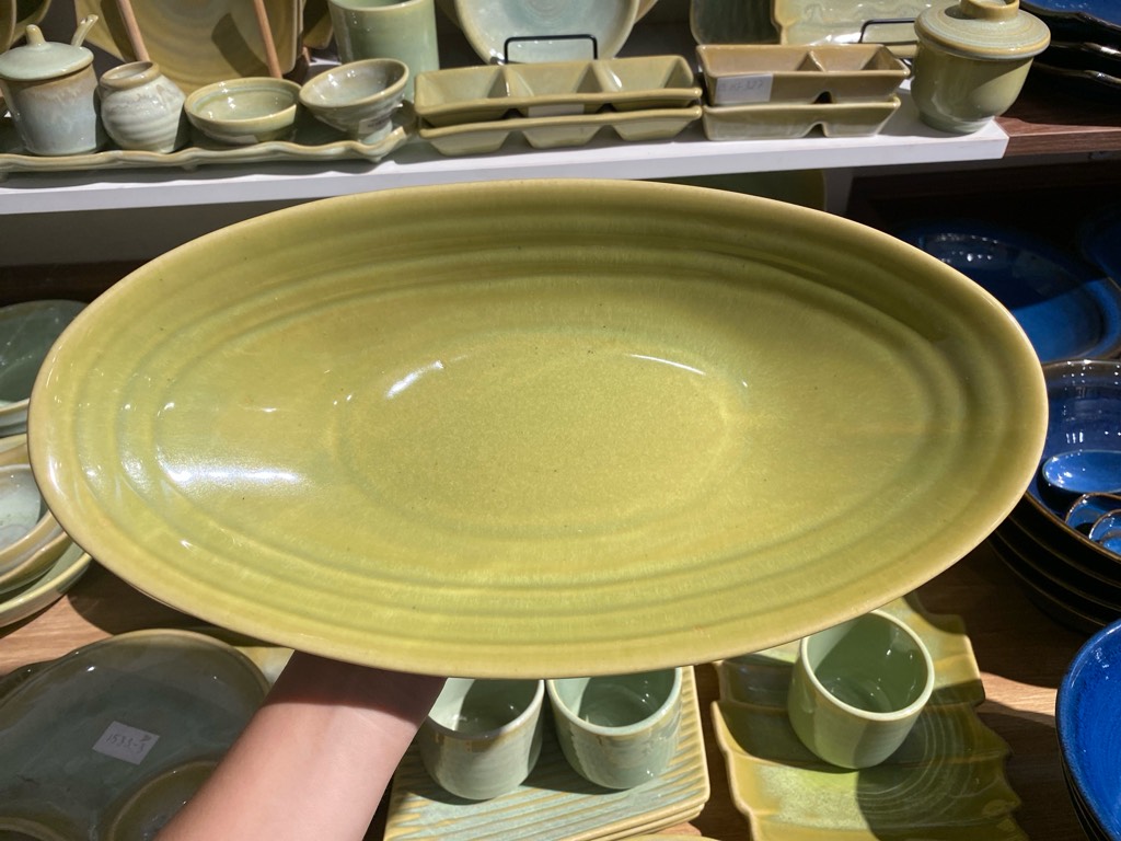 Đĩa oval 33x17cm xanh bơ