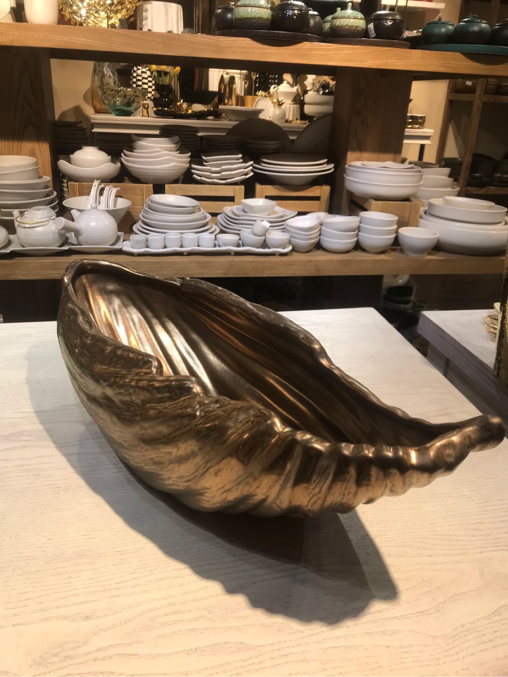 Dĩa sò sashimi 54x21.5x16cm màu nâu đồng (HĐ)