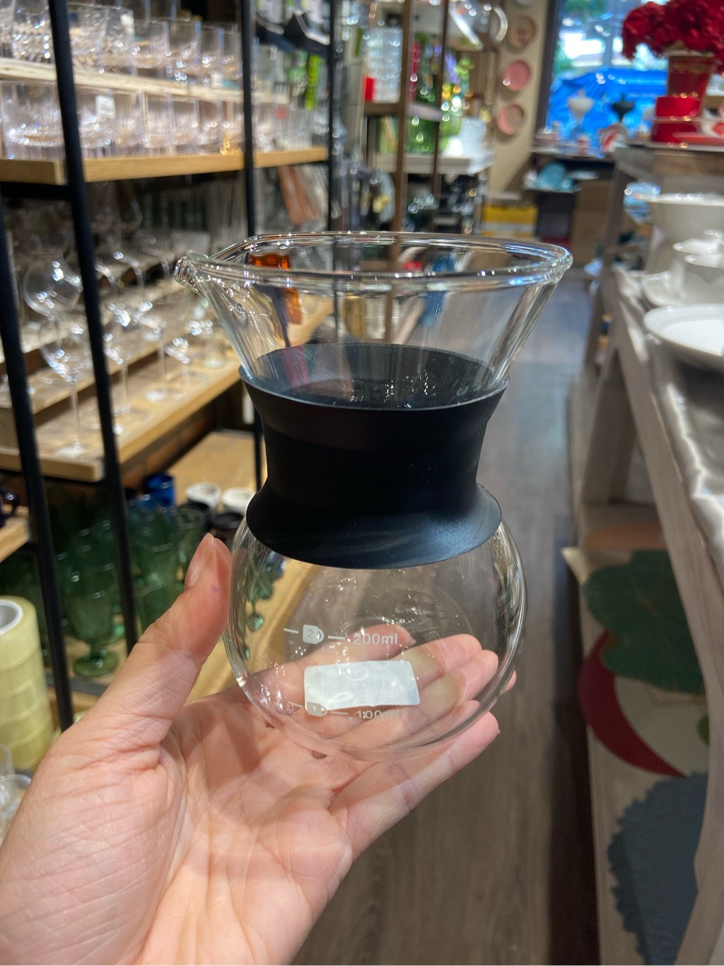 Bình rót thuỷ tinh đai đen