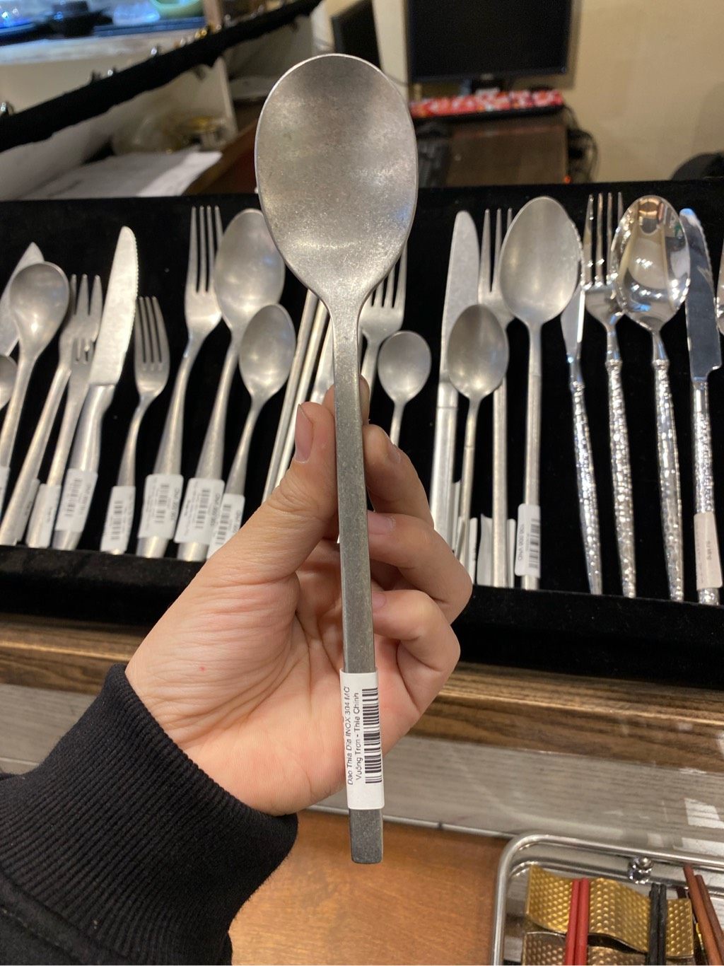 Dao Thìa Dĩa INOX 304 MỜ Vuông Trơn
