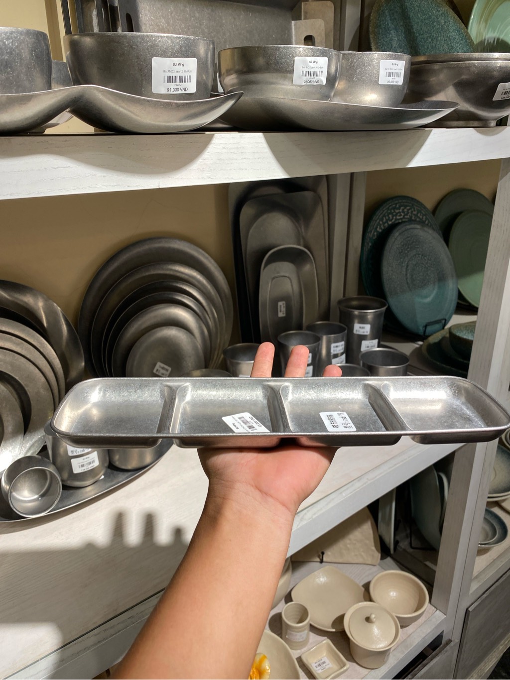 Đĩa gia vị INOX4 ngăn 30.5x9cm