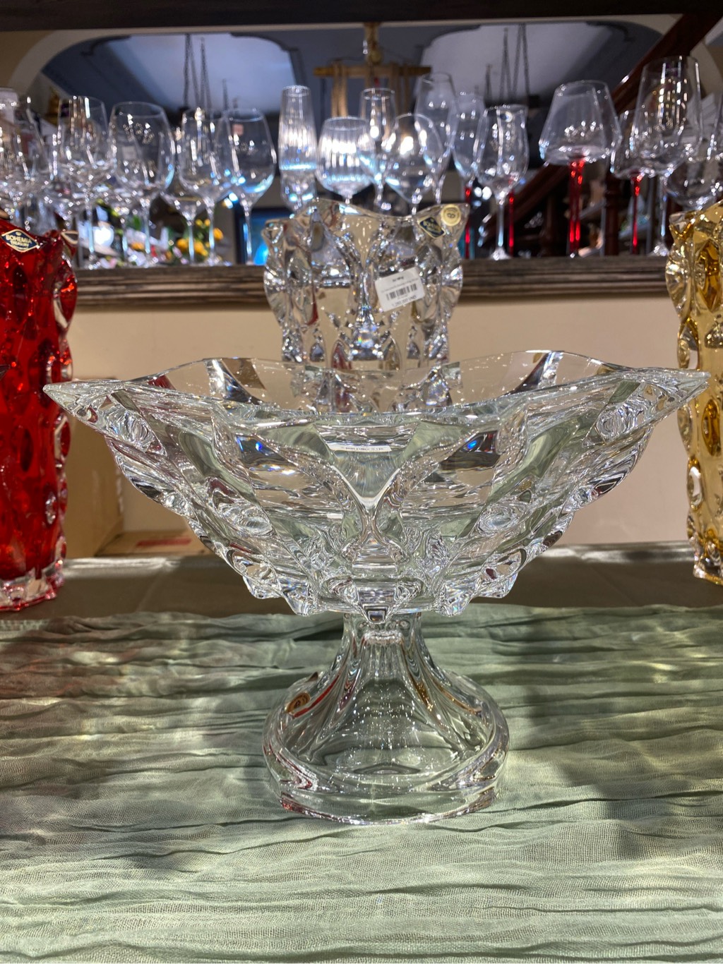 Chân bồng pha lê Samba trắng 30.5cm