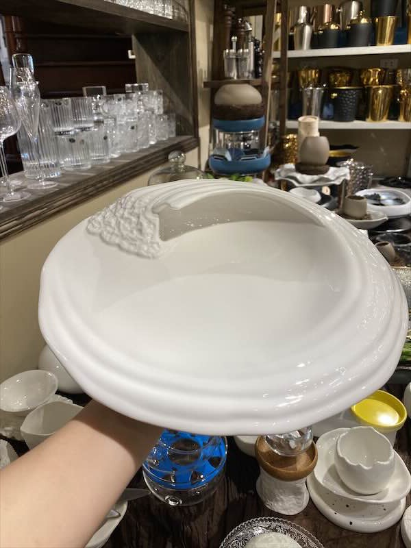 Đĩa sứ trắng kiểu vân phối 30*5cm