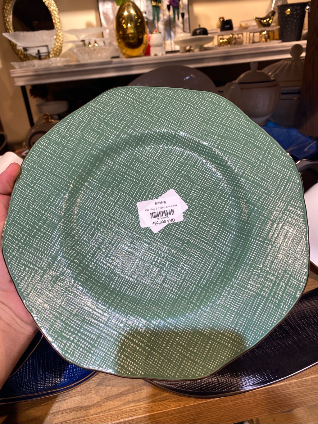 Đĩa nông 9.5 xanh Shing star