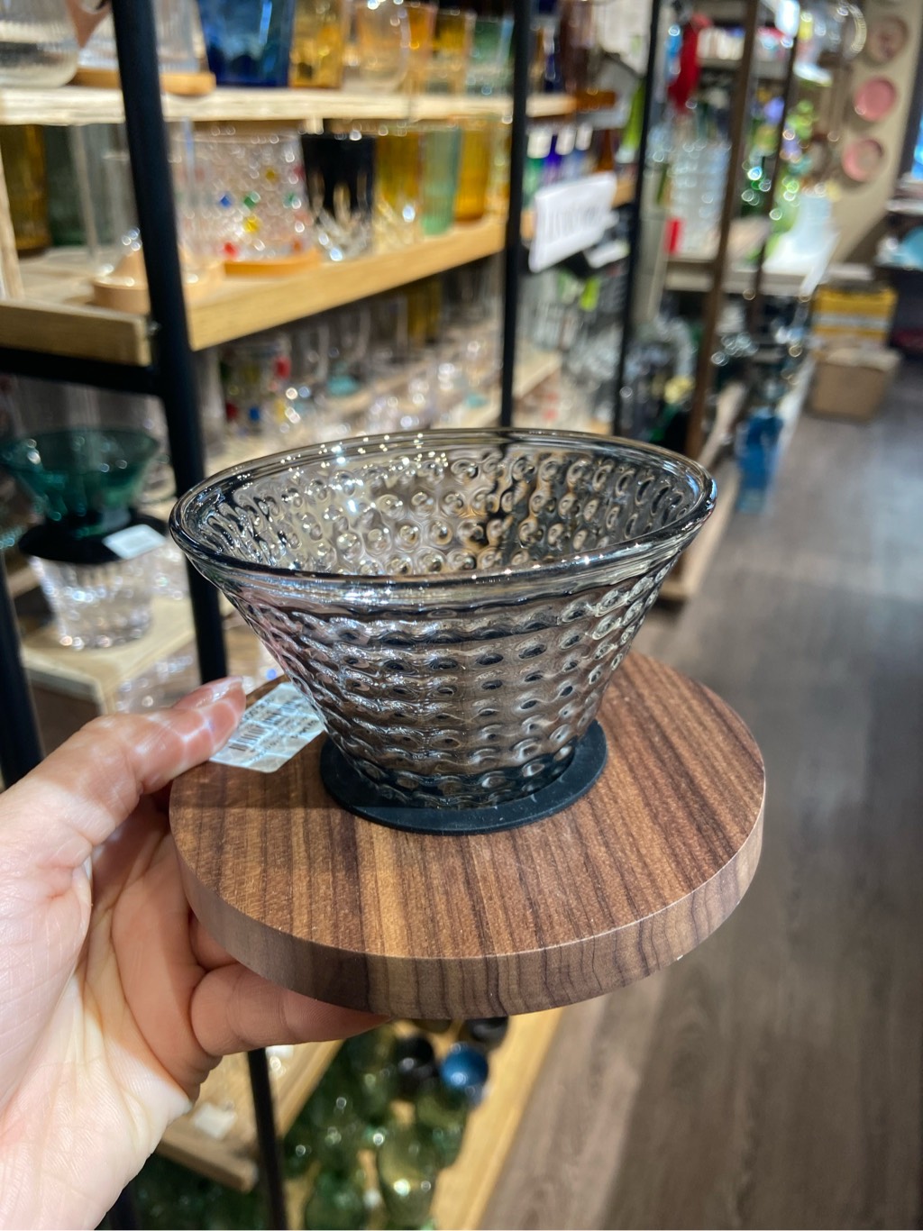 Phễu lọc cafe thuỷ tinh có gioăng vòng gỗ