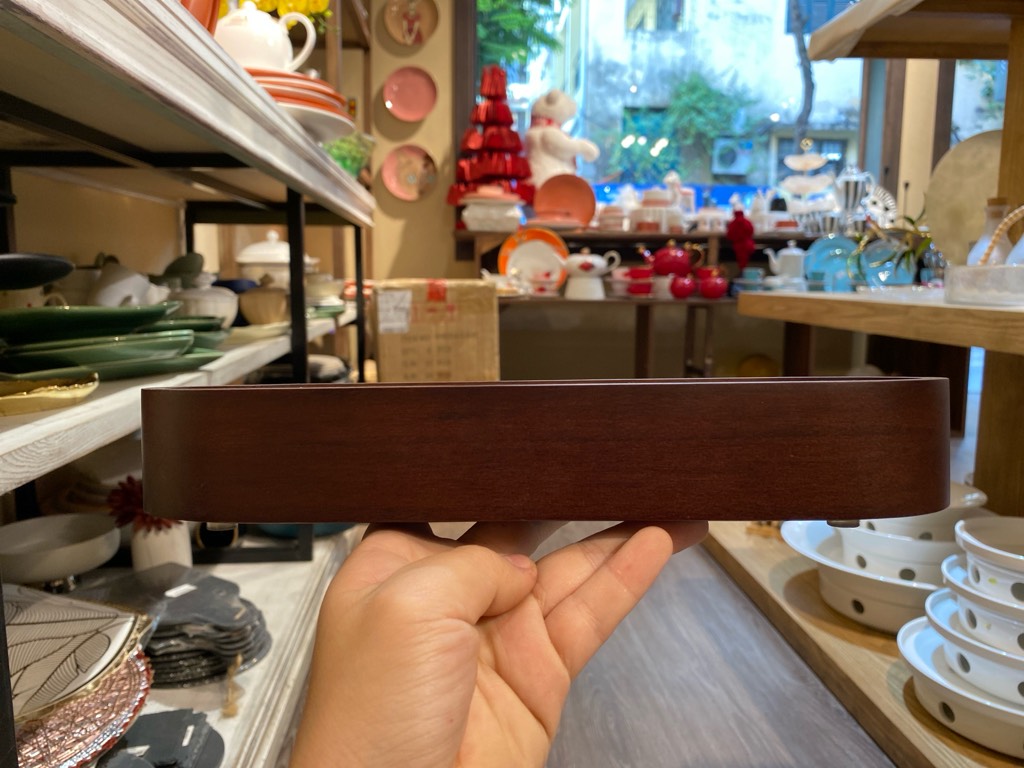 Set hộp gỗ + 3 chén hoa mận