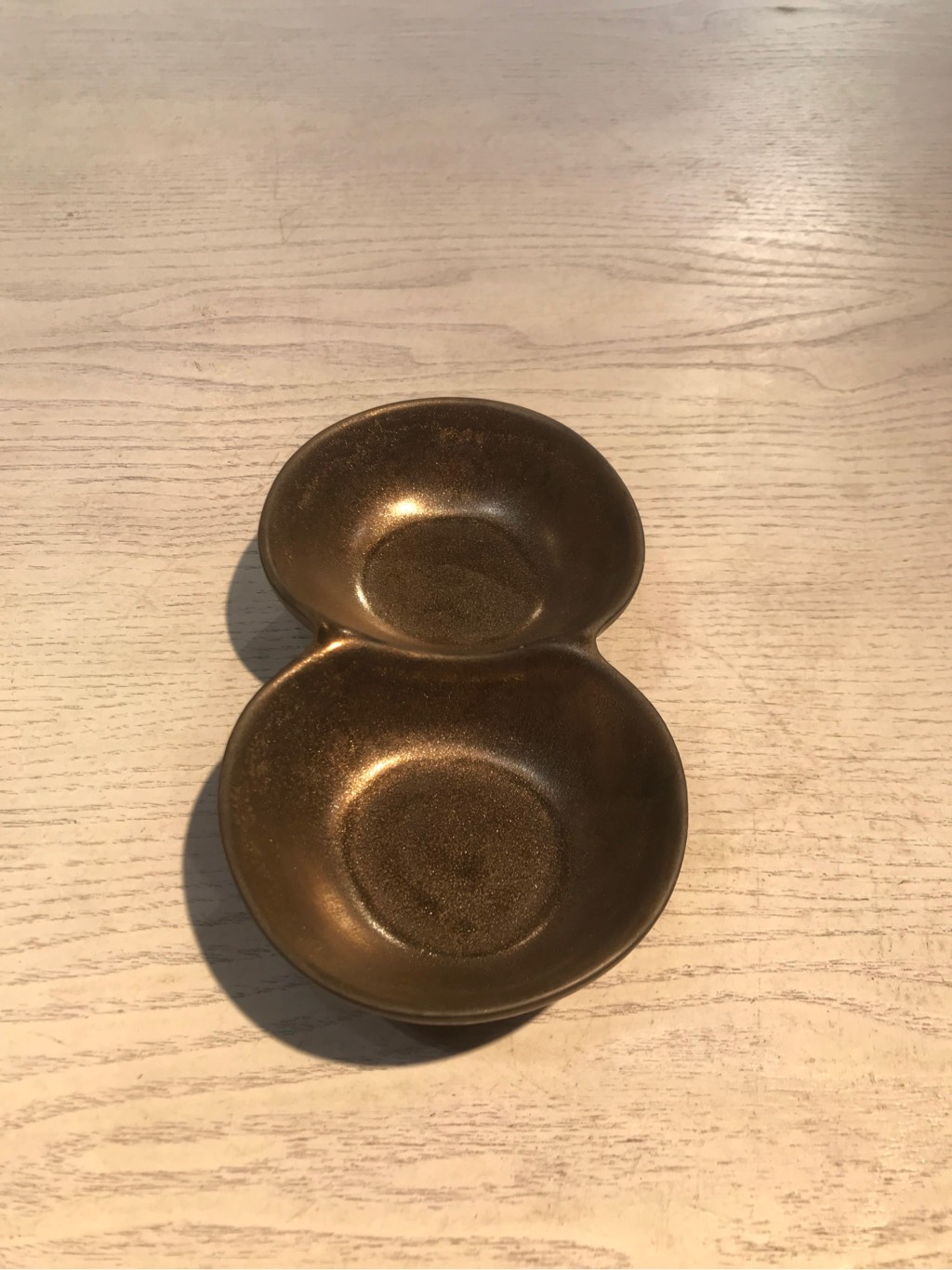 Chén chấm 2 ngăn 15.5x8.5cm Nâu đồng