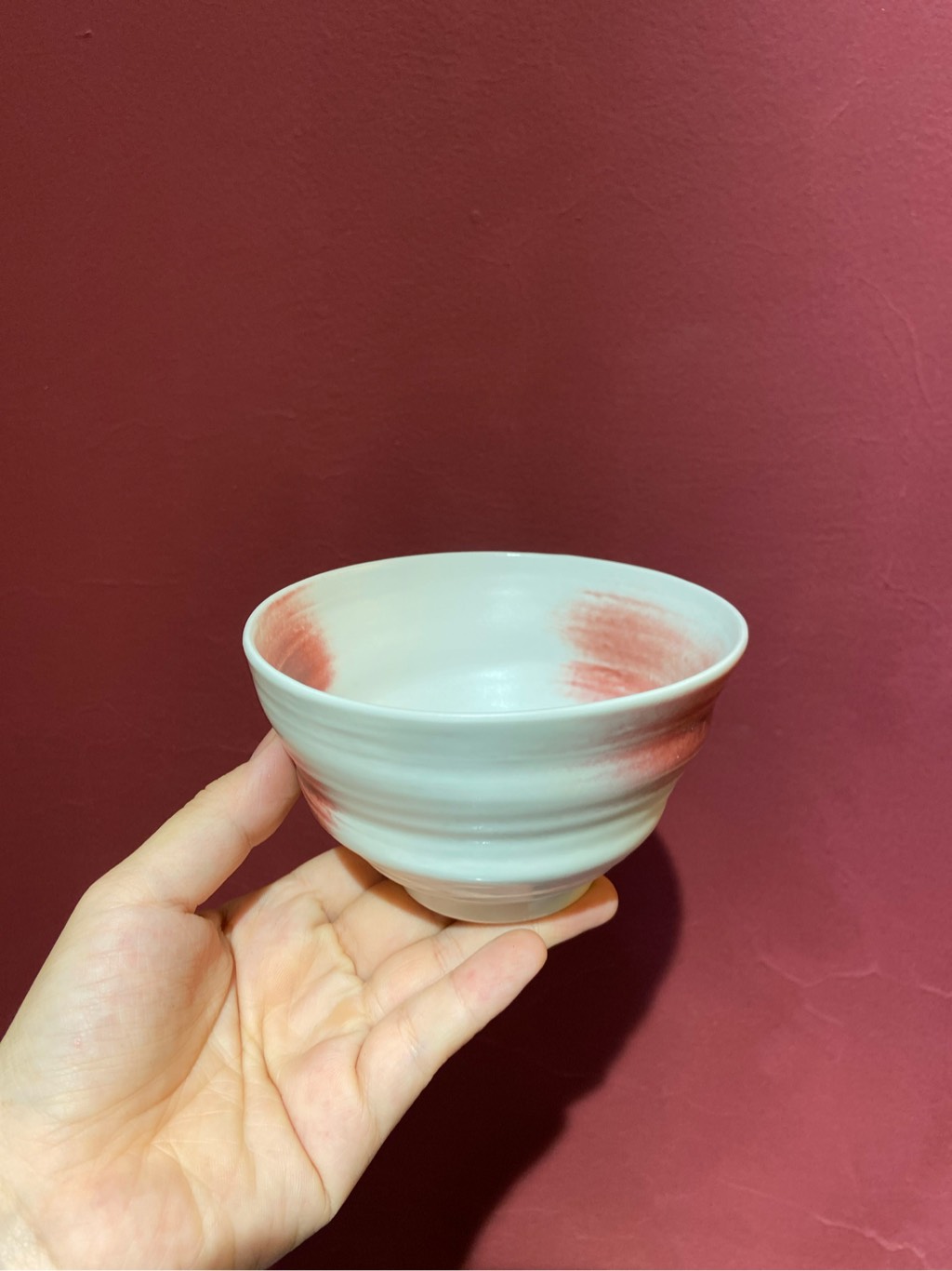 Bát 4inch trắng vệt hồng