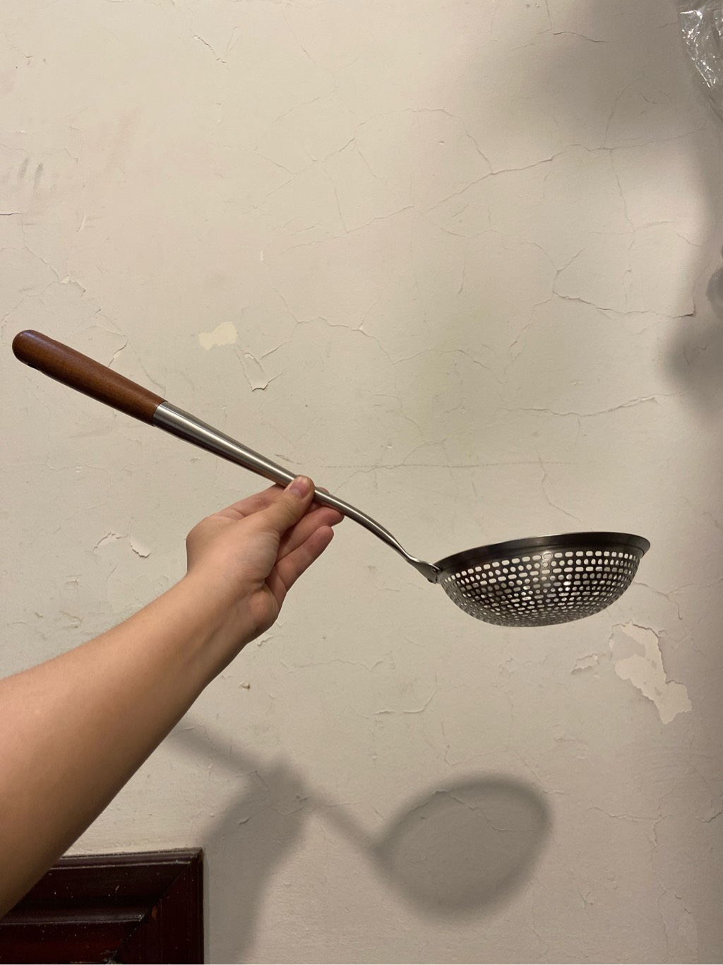 Vợt cán gỗ 14cm inox 304