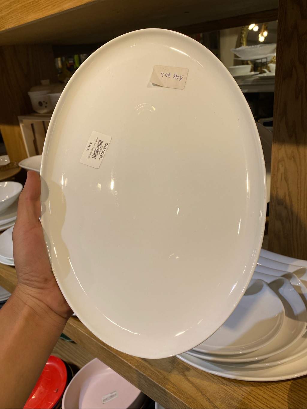 Đĩa xoài trắng trơn 12inch