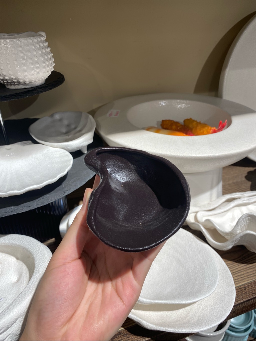 Dĩa hàu 13cm màu đen