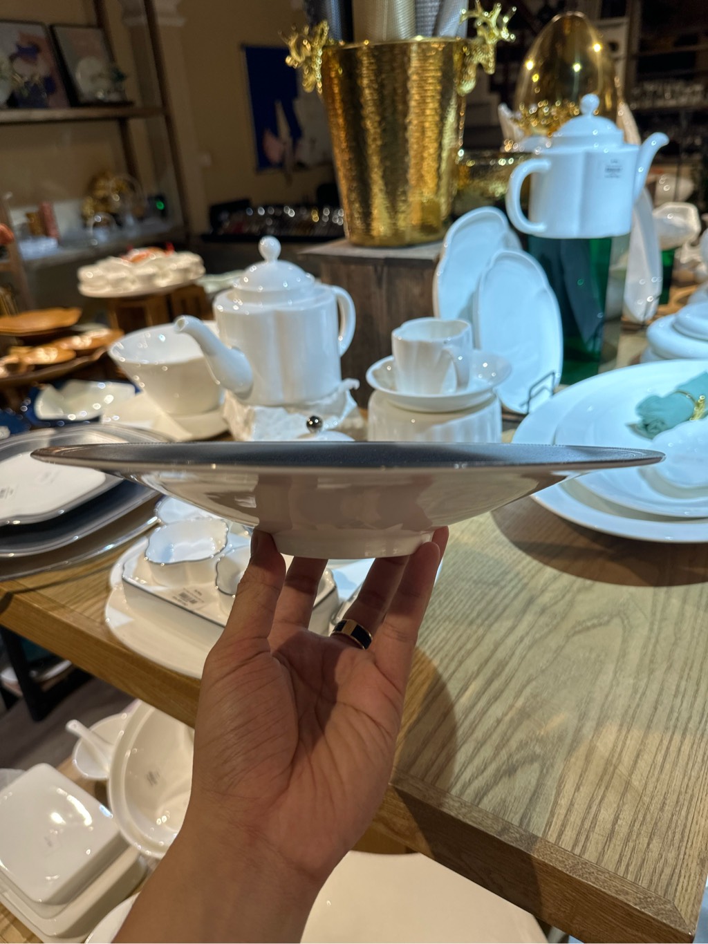 Đĩa nón 11.5inch ghi viền bạc