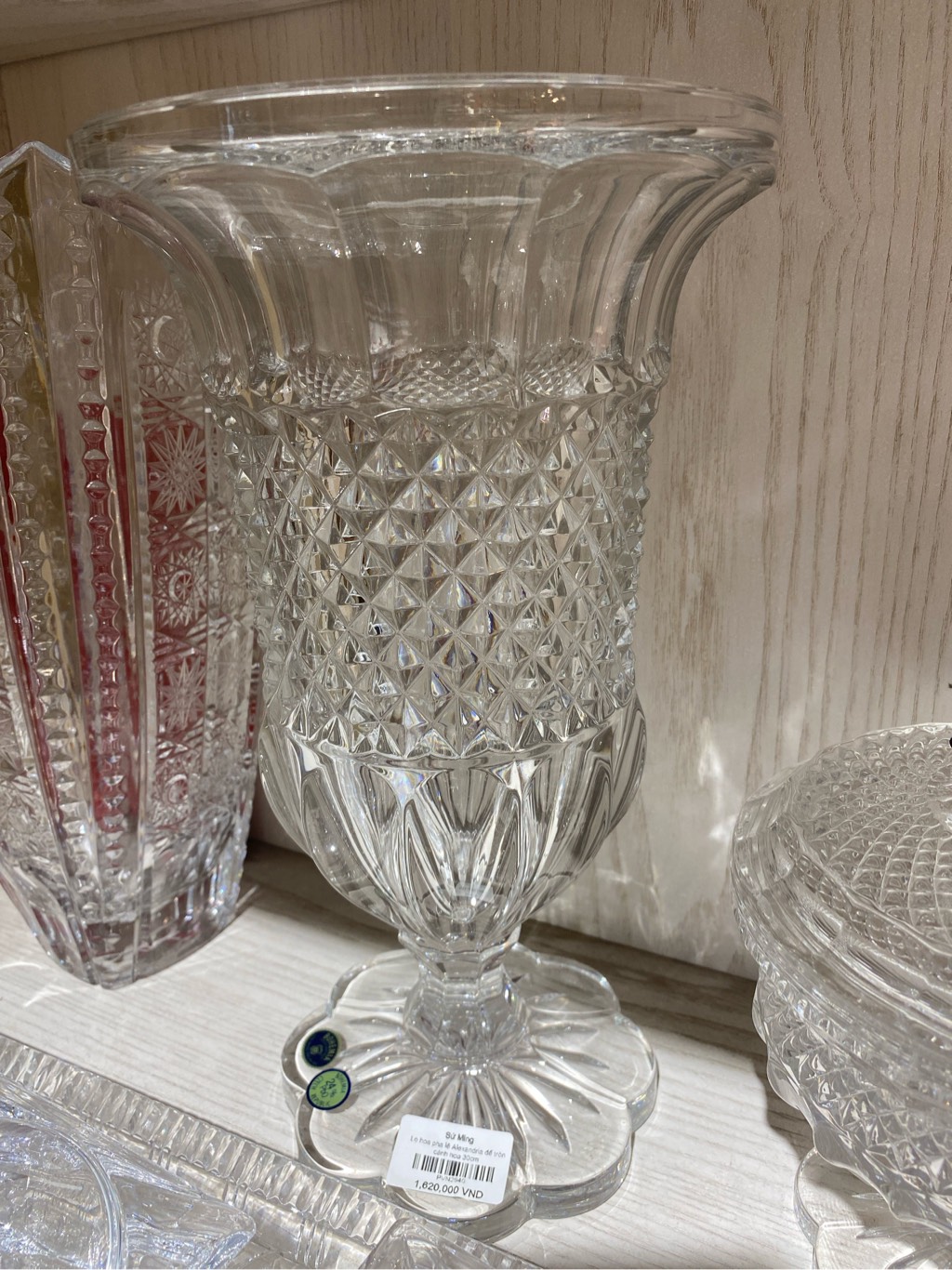 Lọ hoa pha lê Alexandria đế tròn cánh hoa 30cm