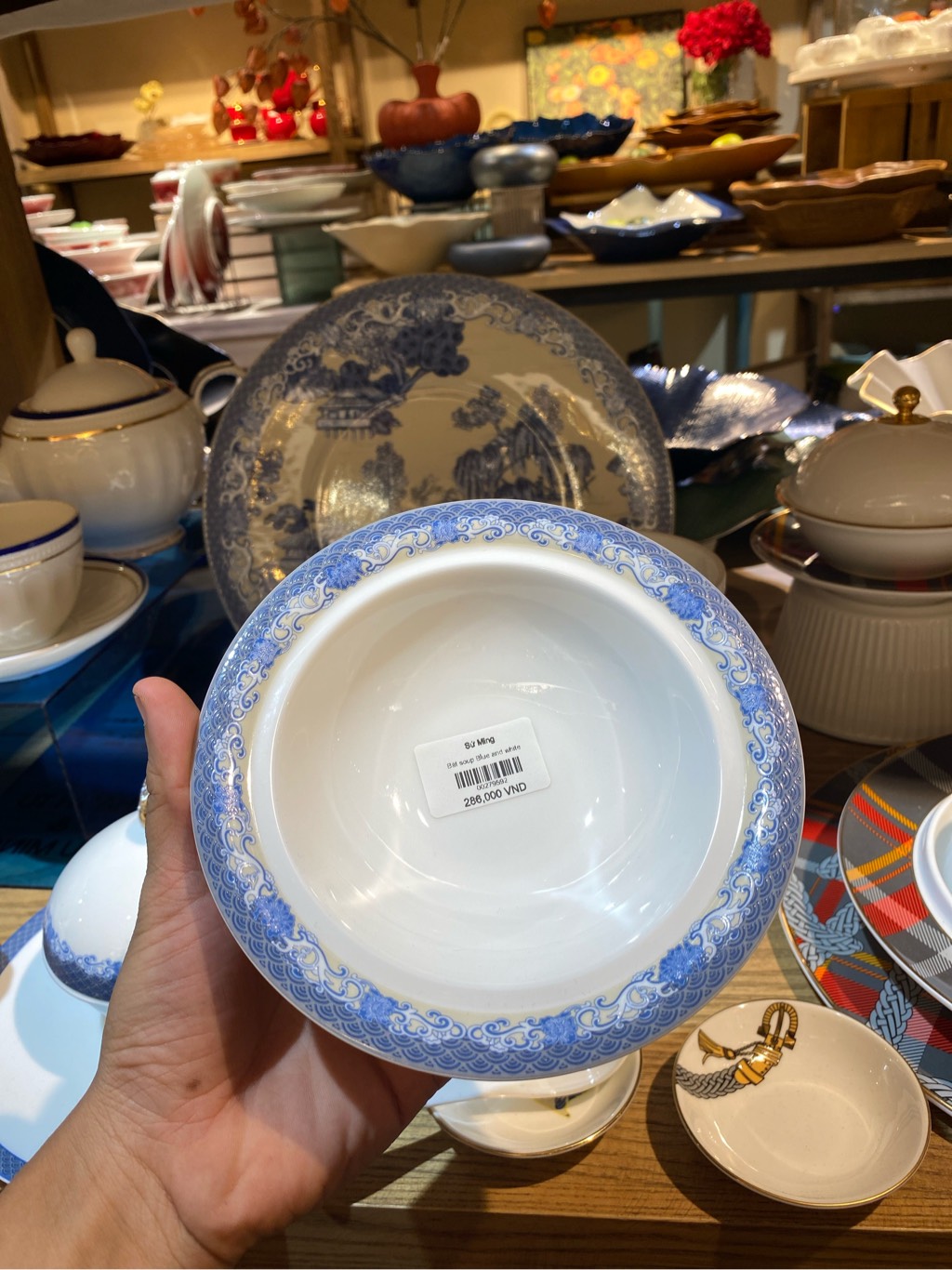 Bát soup Blue and white