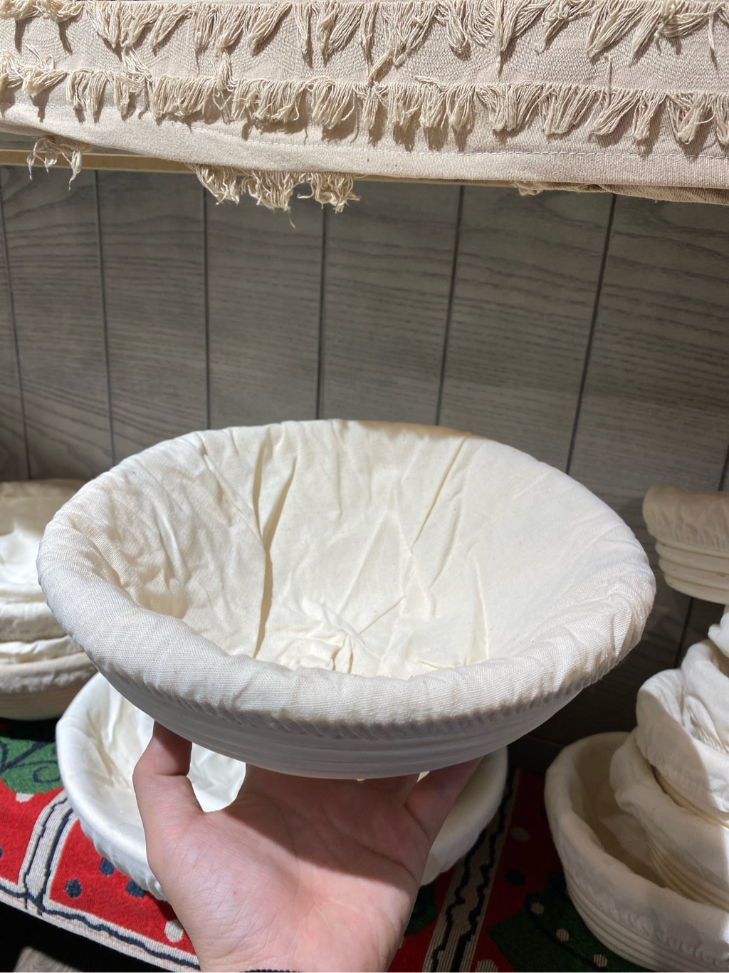 Giỏ mây bọc vải