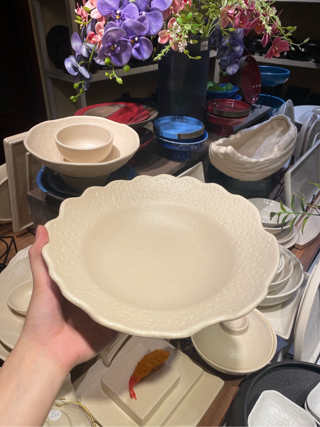 Dĩa lượn 26x6.5cm màu be
