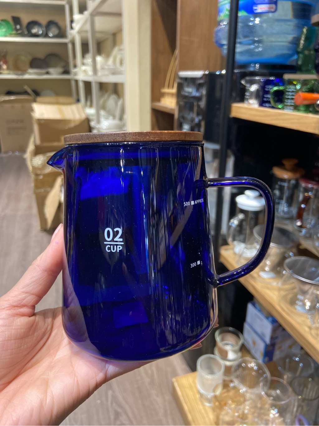 Bình cafe thuỷ tinh màu