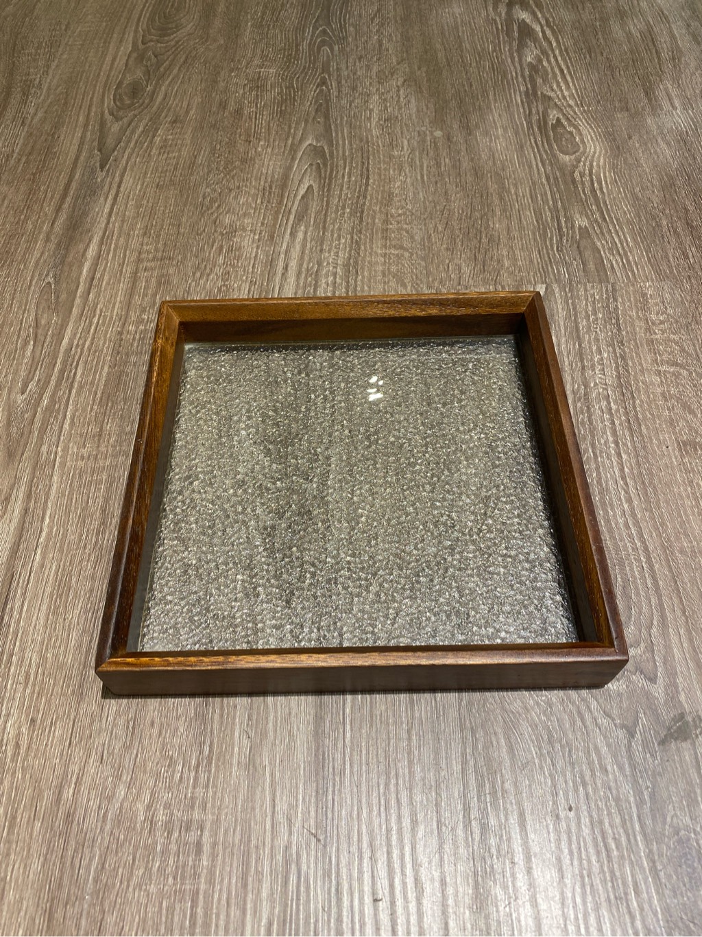 Khay kính viền gỗ