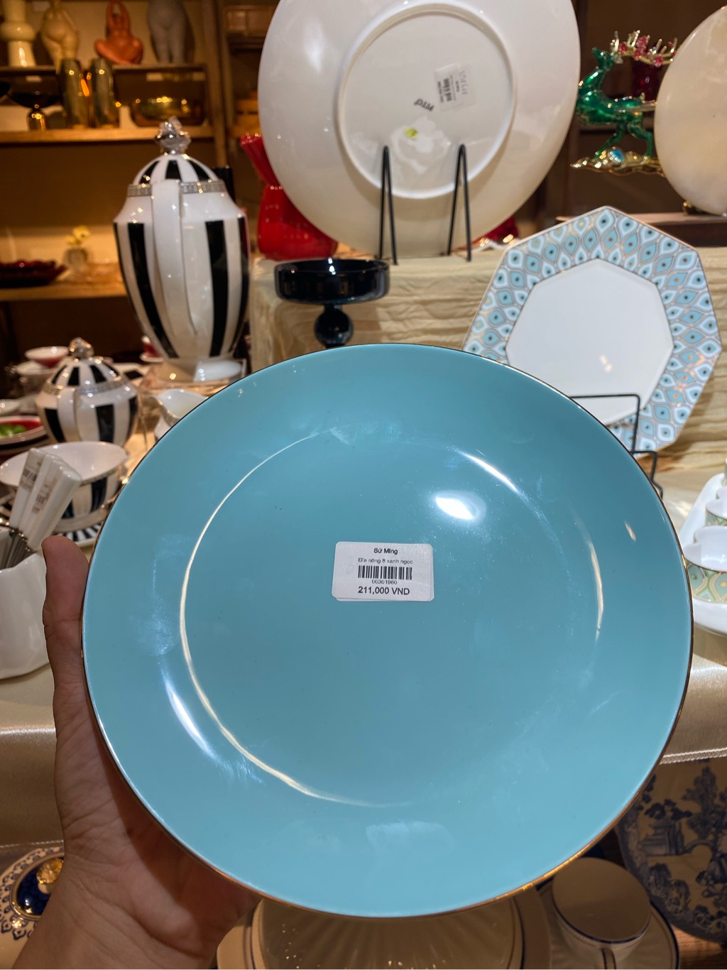 Đĩa nông 8 xanh ngọc