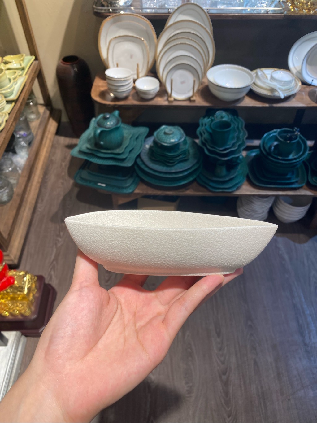 Dĩa dài 16x8cm lộc phát (không vệt)