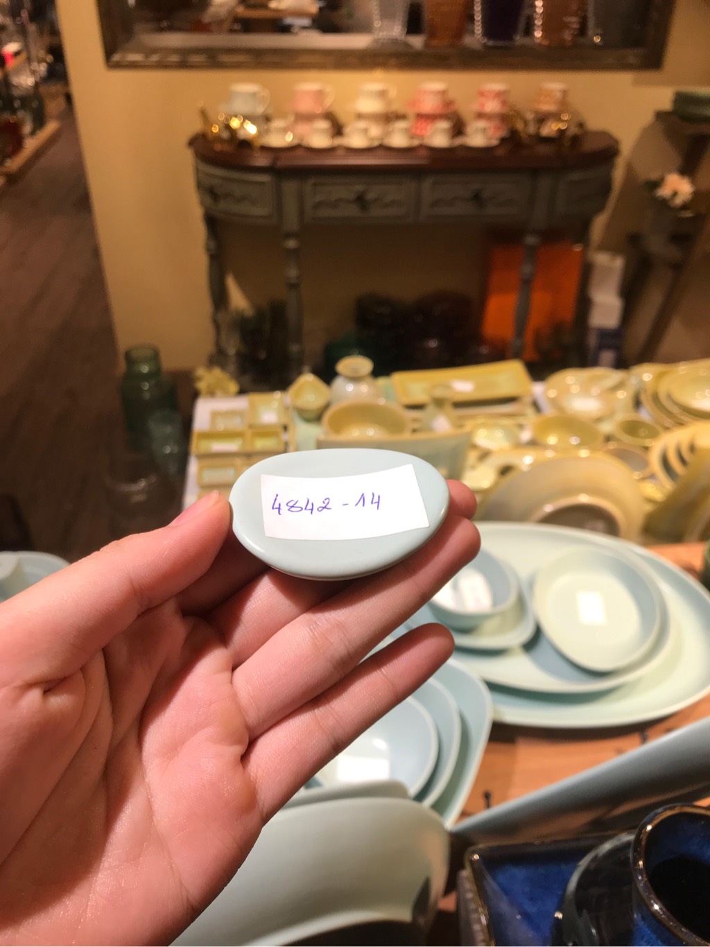 Gác đũa 5.5cm Oval tròn xanh Lục Bảo